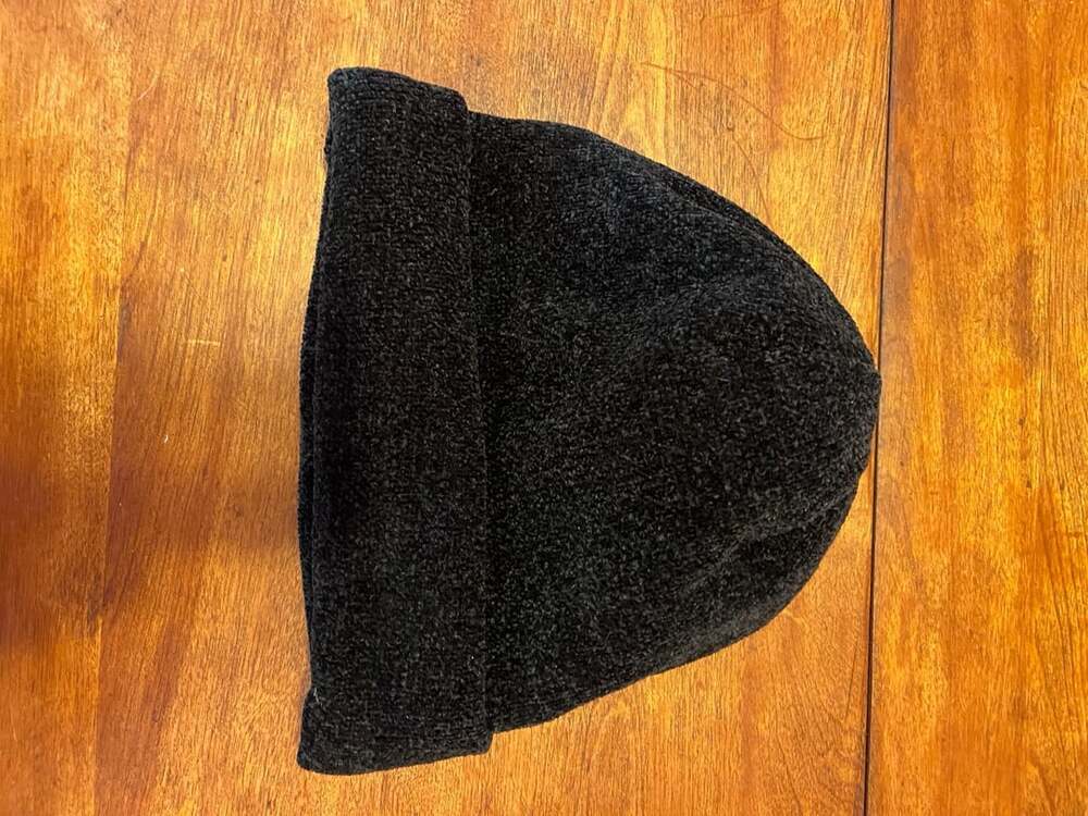 Black Beanie Hat Fleece Lined 100% Polyester